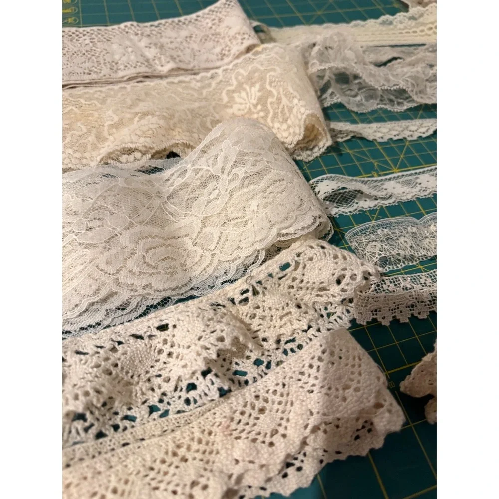 Lace trim Ivory / Cream lot of 20 yards vintage & modern DIY Slow Sew Journal
